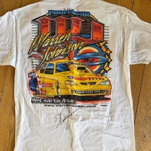 Warren Johnson autographed racing White Graphic T-Shirt